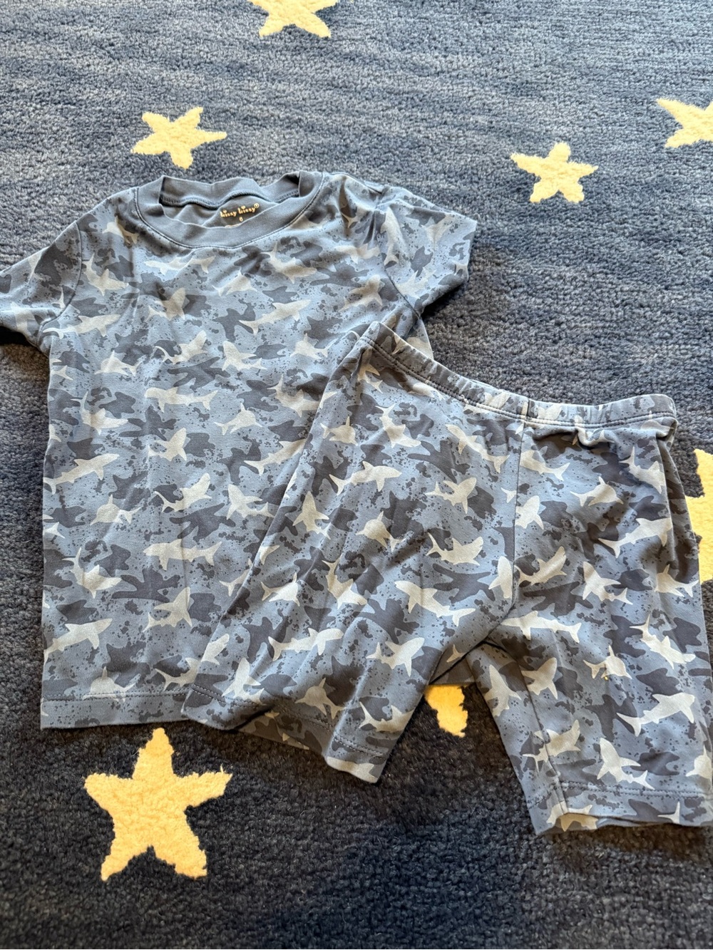 Kissy Kissy Gray Shark Print Short Pajama Set